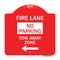 Signmission Fire Lane Tow-Away Zone W/ Left Arrow, Red & White Aluminum Sign, 18" x 18", RW-1818-23978 A-DES-RW-1818-23978 - alternate 1
